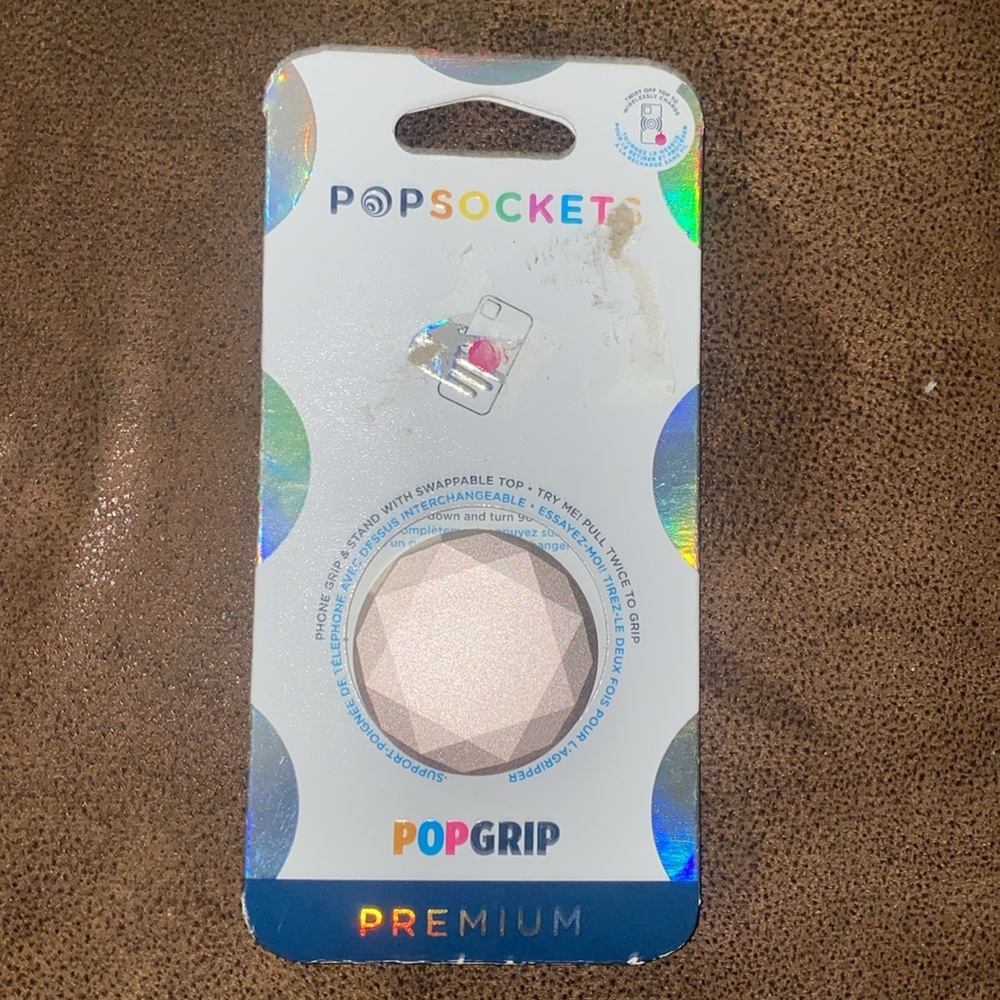PopSocket Premium-Pop Grip-Aluminum Diamond-New